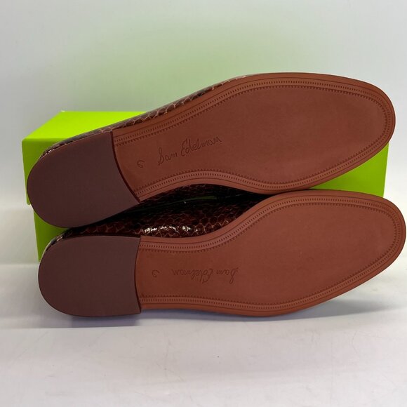 Sam Edelman Loraine Loafer Size 6 M Brown Snake Print Leather Slip-On Shoes - Picture 13 of 15